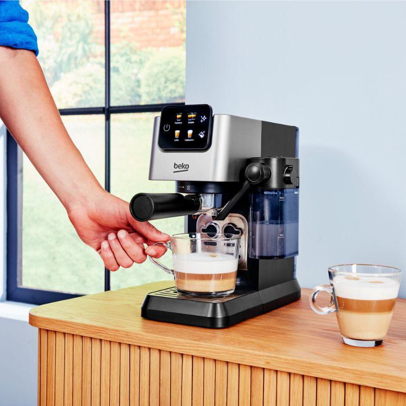 Beko CaffeExperto Semi-Automatic Espresso Coffee Machine with Integrated Milk Jug - Shado Coffee